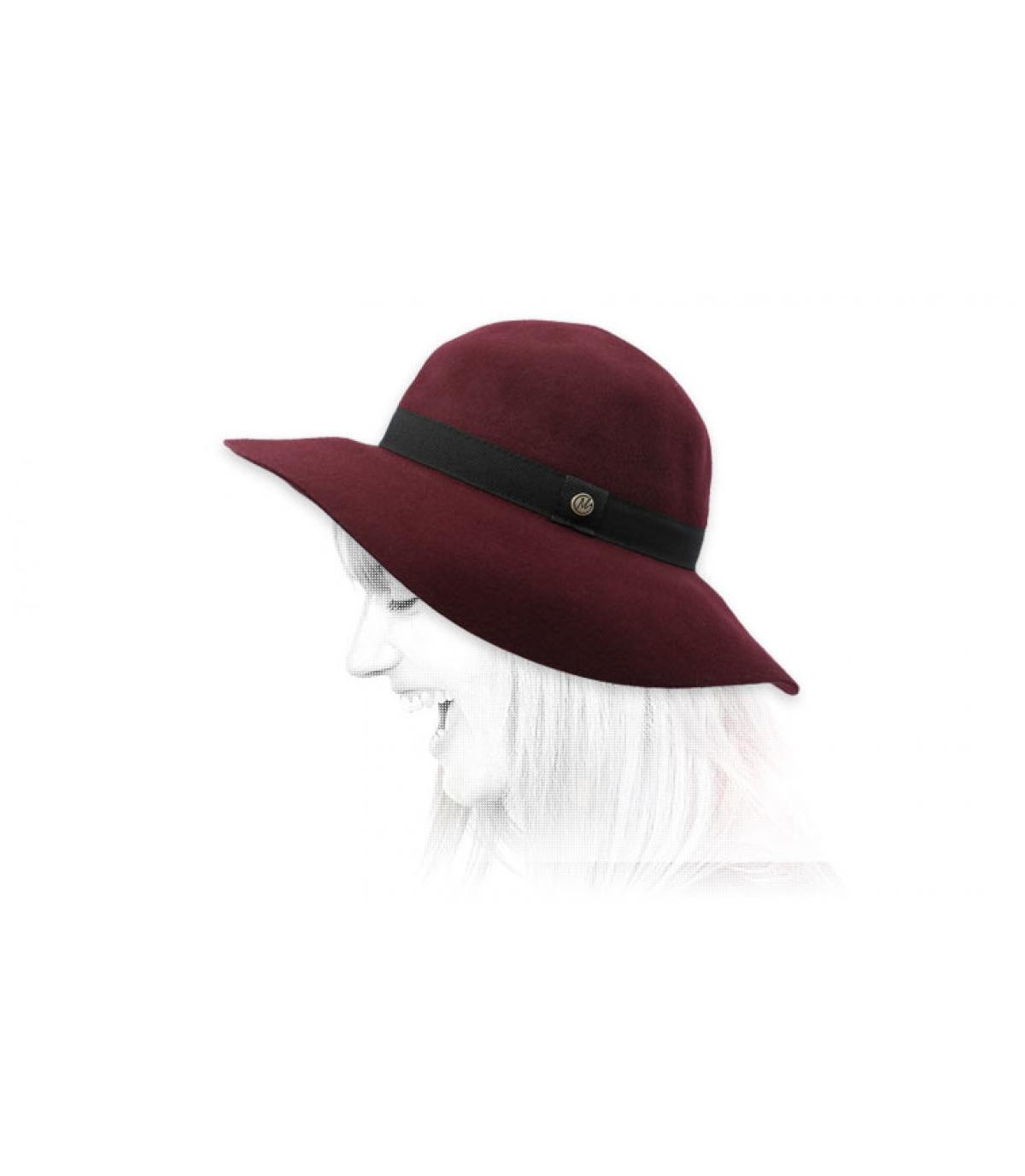 burgundy wool floppy hat Baya burgundy